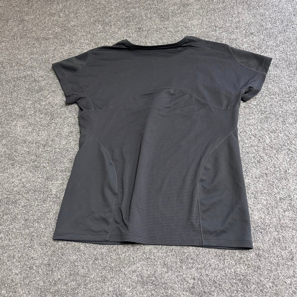 Adidas Shirt Womens XL Black Short Sleeve Mesh Panel Athletic Gym Performance